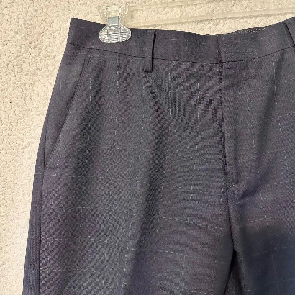 Banana Republic Pants Mens‎ 30X30 Navy Tailored Fit Flat Front Square Pattern